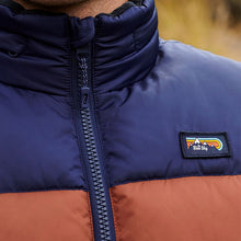 Load image into Gallery viewer, Brown/Navy Mr Blue Sky Colourblock Gilet