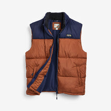 Load image into Gallery viewer, Brown/Navy Mr Blue Sky Colourblock Gilet