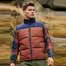 Load image into Gallery viewer, Brown/Navy Mr Blue Sky Colourblock Gilet