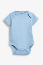 Load image into Gallery viewer, Blue/White 5 Pack GOTS Certified Organic Cotton Short Sleeve Bodysuits  (up to 18 months) - Allsport