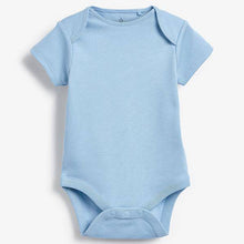 Load image into Gallery viewer, Blue/White 5 Pack Cotton Short Sleeve Bodysuits (0mths-2yrs) - Allsport