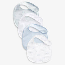 Load image into Gallery viewer, Blue 4 Pack Cotton Elephant Bibs - Allsport