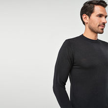 Load image into Gallery viewer, Black Neck Crew Soft Touch Jumper