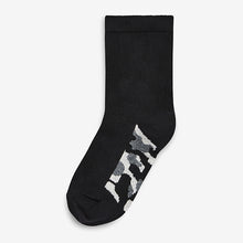 Load image into Gallery viewer, 7 Pack Black Camo Cotton Rich Socks - Allsport