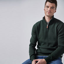 Load image into Gallery viewer, Green Next Cotton Premium Zip Neck Jumper