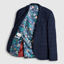 Load image into Gallery viewer, Blue Skinny Fit Check Jacket - Allsport