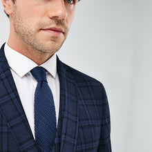 Load image into Gallery viewer, Blue Skinny Fit Check Suit: Jacket - Allsport