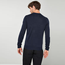Load image into Gallery viewer, Navy Blue Crew Neck Soft Touch Jumper