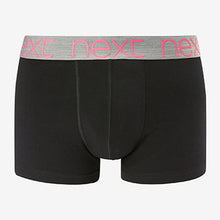 Load image into Gallery viewer, Black Neon Rubber Waistband Hipster Boxers 4 Pack