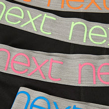 Load image into Gallery viewer, Black Neon Rubber Waistband Hipster Boxers 4 Pack