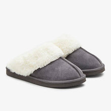 Load image into Gallery viewer, Grey Suede Mule Slippers - Allsport