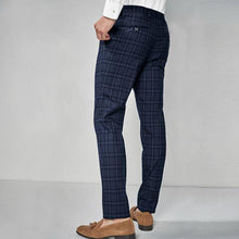 Load image into Gallery viewer, Blue Skinny Fit Check Suit: Trousers - Allsport