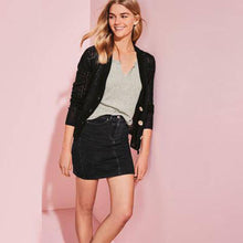 Load image into Gallery viewer, Washed Black Denim Skirt - Allsport