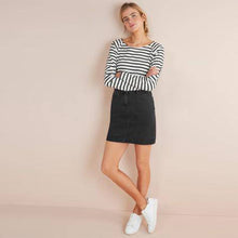 Load image into Gallery viewer, Washed Black Denim Skirt - Allsport