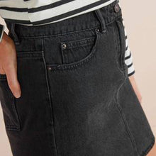 Load image into Gallery viewer, Washed Black Denim Skirt - Allsport