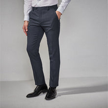 Load image into Gallery viewer, Navy Blue Skinny Fit Puppytooth Suit: Trousers - Allsport