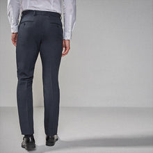 Load image into Gallery viewer, Navy Blue Skinny Fit Puppytooth Suit: Trousers - Allsport
