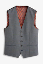 Load image into Gallery viewer, Gingham Grey Blue Regular Fit Check Suit Waistcoat - Allsport