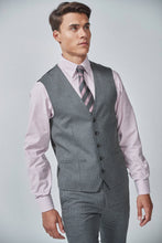 Load image into Gallery viewer, Gingham Grey Blue Regular Fit Check Suit Waistcoat - Allsport
