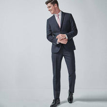 Load image into Gallery viewer, Navy/Black Tailored Fit Check Suit: Trousers - Allsport