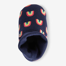 Load image into Gallery viewer, 2 Pack Navy Rainbow/Stripe Cotton Rich Baby Booties (0-18mths) - Allsport