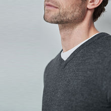 Load image into Gallery viewer, Dark Grey V-Neck Next Soft Touch Jumper