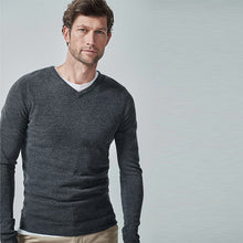 Load image into Gallery viewer, Dark Grey V-Neck Next Soft Touch Jumper