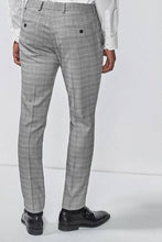 Load image into Gallery viewer, Light Grey / Blue Skinny Fit Check Suit: Trousers - Allsport