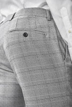 Load image into Gallery viewer, Light Grey / Blue Skinny Fit Check Suit: Trousers - Allsport