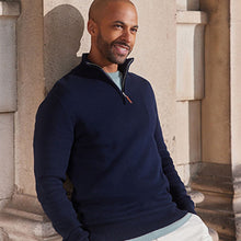 Load image into Gallery viewer, Navy Blue Next Cotton Premium Zip Neck Jumper