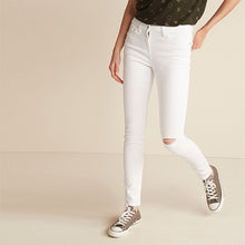 Load image into Gallery viewer, White Ripped Skinny Jeans - Allsport