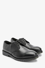Load image into Gallery viewer, BLACK CLEATED SOLE DERBY SHOES - Allsport
