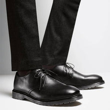Load image into Gallery viewer, Black Cleated Sole Derby Shoes - Allsport