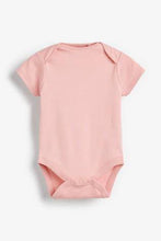 Load image into Gallery viewer, Pink/White 5 Pack GOTS Certified Organic Cotton Short Sleeve Bodysuits  (up to 18 months) - Allsport