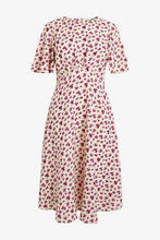 Load image into Gallery viewer, CREAM FLORAL PRINT ANGEL SLEEVE MIDI DRESS - Allsport