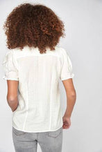 Load image into Gallery viewer, Ecru Short Sleeve Pintuck Blouse - Allsport