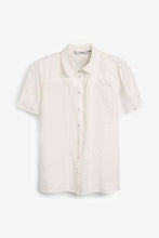 Load image into Gallery viewer, Ecru Short Sleeve Pintuck Blouse - Allsport