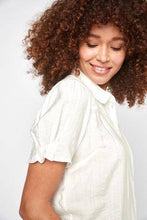 Load image into Gallery viewer, Ecru Short Sleeve Pintuck Blouse - Allsport