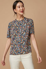 Load image into Gallery viewer, Ditsy Print Ruched Short Sleeve Top - Allsport