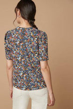 Load image into Gallery viewer, Ditsy Print Ruched Short Sleeve Top - Allsport