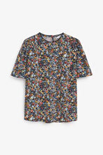 Load image into Gallery viewer, Ditsy Print Ruched Short Sleeve Top - Allsport