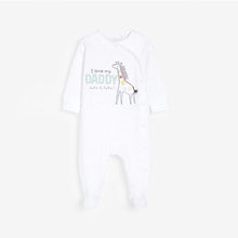 Load image into Gallery viewer, White Ecru Daddy Single Baby Sleepsuit (0-12mths) - Allsport