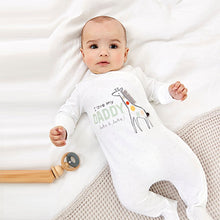 Load image into Gallery viewer, White Ecru Daddy Single Baby Sleepsuit (0-12mths) - Allsport