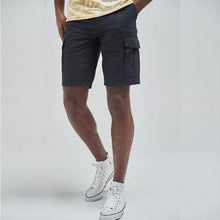 Load image into Gallery viewer, Navy Straight Fit Cotton Cargo Shorts - Allsport