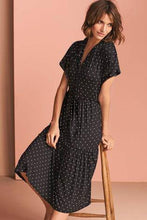 Load image into Gallery viewer, MONOCHROME SPOT TIERED MIDI DRESS - Allsport