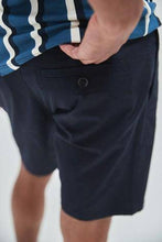 Load image into Gallery viewer, Navy Slim Pleat Stretch Chino Shorts - Allsport
