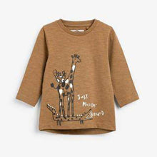 Load image into Gallery viewer, 3 Pack Long Sleeve Character Tan Safari T-Shirts (3mths-5yrs) - Allsport