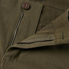 Load image into Gallery viewer, Green Khaki Slim Fit Cotton Stretch Cargo Trousers - Allsport
