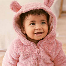 Load image into Gallery viewer, Pink Cosy Fleece Bear Baby Jacket (0mths-18mths)
