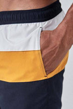 Load image into Gallery viewer, Navy / Tan Colourblock Swim Shorts - Allsport